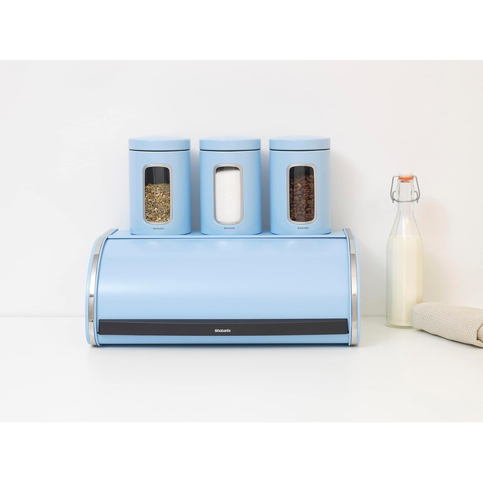 Контейнер для хліба Brabantia Rollbrotkasten з матової сталі, Dreamy Blue, великий