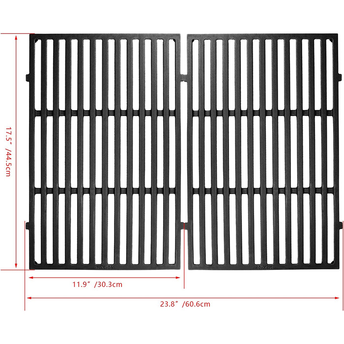Чавунна решітка Denmay 7638 для гриля Weber Spirit I/II E/S 310, 320, 330, Genesis Silver B/C, 44,5x30,3 см
