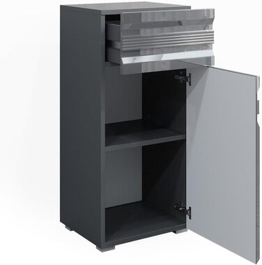 Пенал для ванної Vicco Freddy, антрацит глянець, 36x79 см