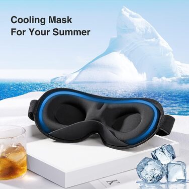 Umisleep 3D маска для сну з обтяженням 120 г, світлонепроникна, для чоловіків і жінок, чорна, регульований ремінець, для подорожей і йоги