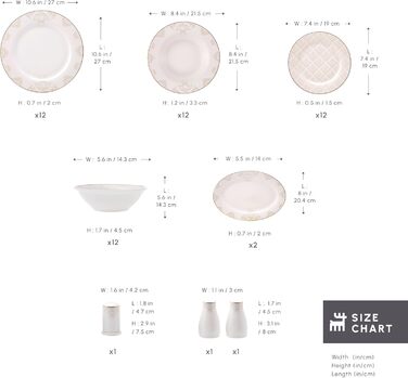 Сервіз Karaca Siena на 12 персон, 53 предмети, нове покоління Bone China