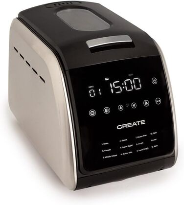 Хлібопічка CREATE Chef Bread, 850 Вт, 12 програм, LCD-дисплей, таймер 15 годин, з аксесуарами