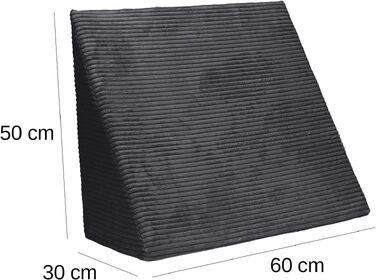 Подушка для читання Selfitex Breitcord 60x50x30 см, Німеччина - ергономічна подушка для спини та ніг з антрацитовим чохлом