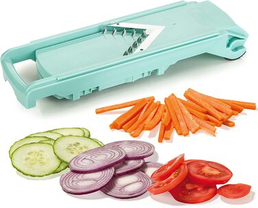 Овочерізка-мандоліна Genius Nicer Dicer Fusion з V-подібним лезом із нержавіючої сталі, набір для нарізки та шинкування, регульований слайсер для овочів, джулієн, огірків