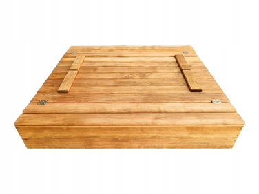 Дерев'яна пісочниця з кришкою та лавками, 120 x 120 см