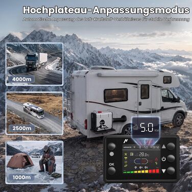 Автономний дизельний обігрівач повітря HCALORY HBS-3S 8кВт, 12V/24V DC та 220-240V AC з керуванням через додаток APP та адаптером