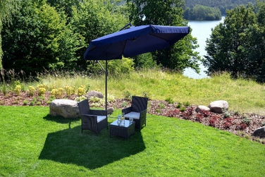 Садова парасолька з консоллю Funfit Garden, синя, 350 x 250 см