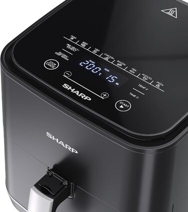 Аерофритюрниця SHARP AF-GS552AE-B 5,5 л, цифрове керування, 8 програм, 1650 Вт, чорна, випікання без олії