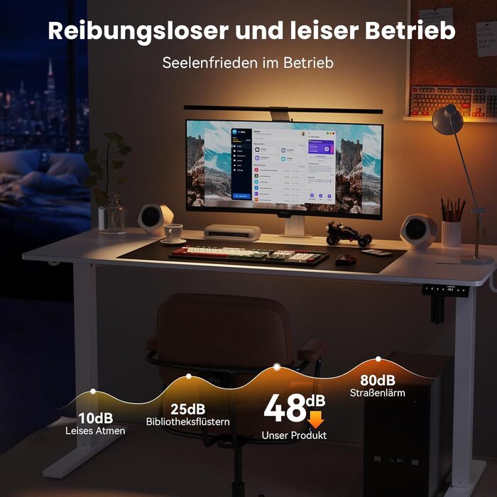 Регульований стіл WALKINGDESK для дому та офісу: електричний, з пам'яттю, 140x60 см, білий