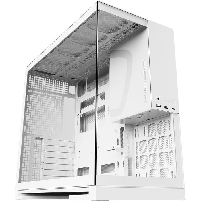 Ігровий корпус Geometric Future M5, білий, середній Tower, скло, E-ATX/ATX, ARGB вентилятори, USB Type-C, підтримка радіатора 420/360 мм