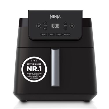 Аерофритюрниця Ninja AF170EU 6,2 л: цифрова мультипіч без олії з антипригарним покриттям, функції смаження, сушіння та розігріву, чорна
