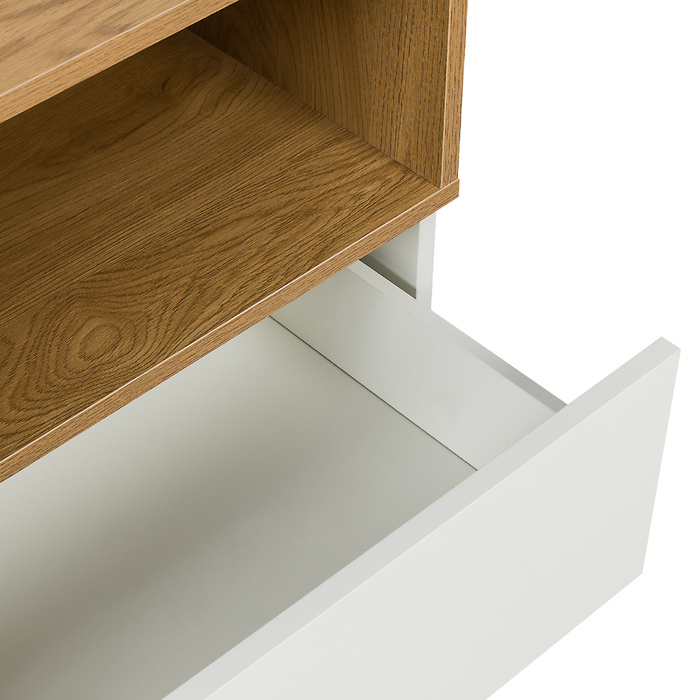 Комод-тумба MELMO S 120x40x76 см, 5 шухляд, білий/дуб, hjh LIVING