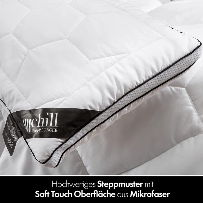 Ортопедична подушка для сну chill SLEEPLONGER 40x145 см – подушка для вагітних і для сну на боці, 100% веганська, дихаюча, знімний чохол, 800 г наповнювача