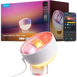Світильник Govee 2-в-1: LED настільна лампа та настінний прожектор, RGBWW підсвітка, гнучка конструкція 360°