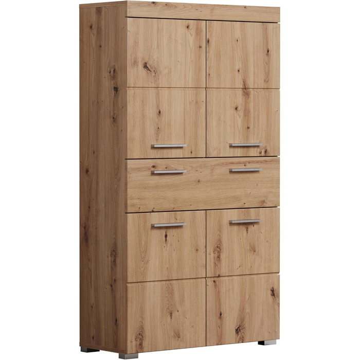 Високий шафа для ванної кімнати trendteam Amanda, 73x130x31 см, колір дуб асті, меблі для ванної