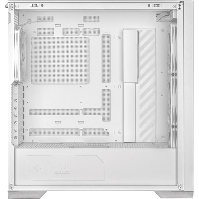 Ігровий корпус ASUS TUF GT302 ARGB білий, Mid-Tower ATX, 4x140 мм ARGB вентилятори, змінні бокові панелі, підтримка ATX материнських плат із прихованими роз'ємами, сітчаста фронтальна панель