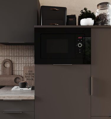 Вбудована мікрохвильова піч Respekta MW800G з грилем, 20 л, 800 Вт, 5 режимів, цифровий таймер, 59,5 см