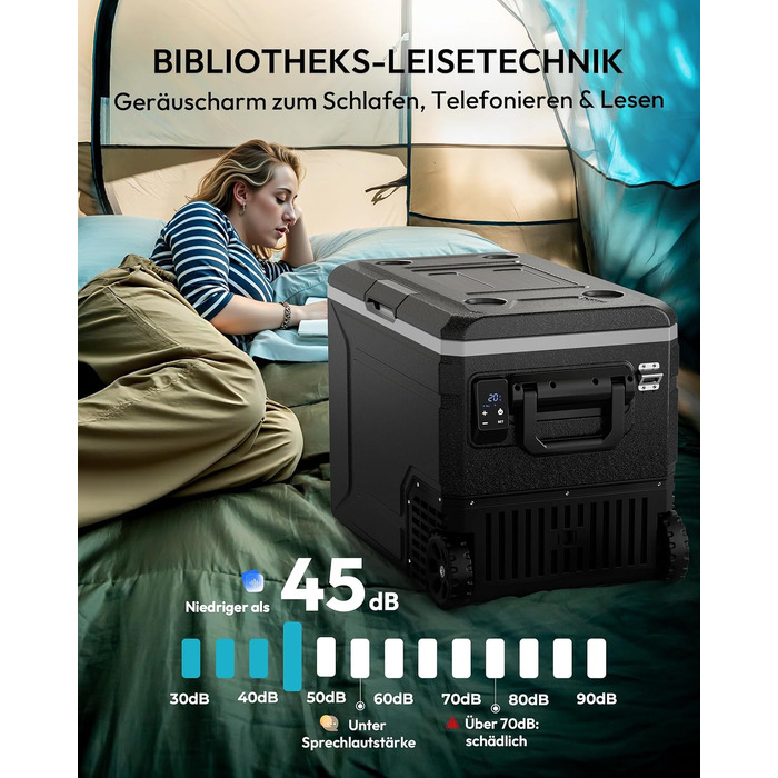 Автомобільний компресорний холодильник EUHOMY 79L з Wi-Fi, -20℃~20℃, 12/24V/240V: для кемпінгу, подорожей, риболовлі