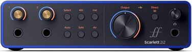 Аудіоінтерфейс Focusrite Scarlett 4i4 4-го покоління для гітаристів, вокалістів та продюсерів (2i2 Anniversary Ed.) - Hi-Fi студійна якість, USB