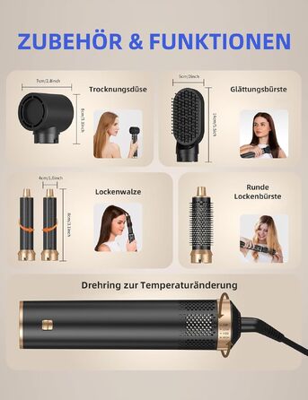 Airstyler 5 в 1 з автоматичним завивачем та насадкою-щіткою для об'єму, локонів та вирівнювання волосся (EU)