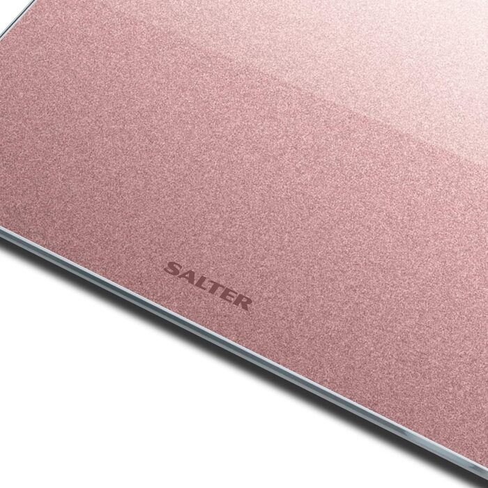 Електронна вага для ванної Salter 9037 RGGL3R, гартоване скло, до 180 кг, рожеве золото з блискітками
