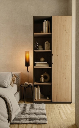 Стелаж TopEshop 80 x 182 x 30 см, антрацит, дуб артизан