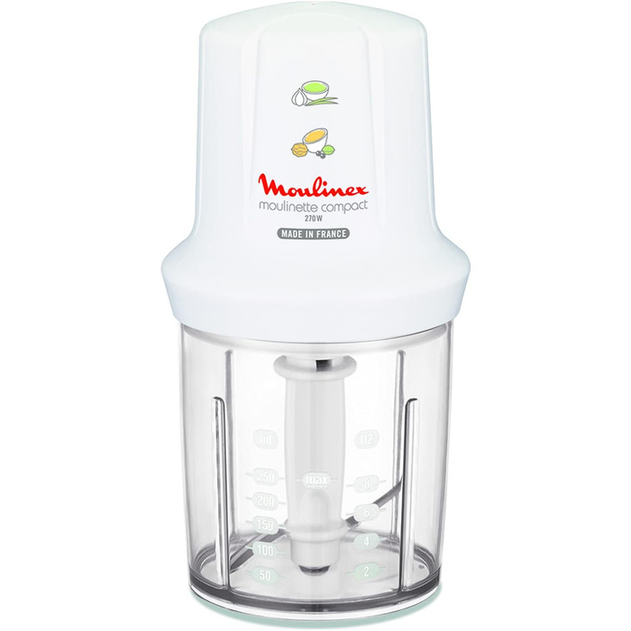 Подрібнювач Moulinex Mini Chopper Elektro Moulinette DJ300110 - компактний, 270 Вт, білий