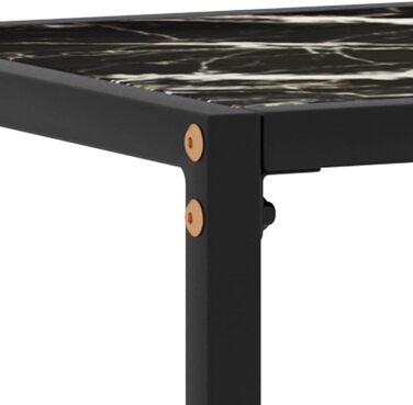 Консольний стіл vidaXL 100x35x75 см, чорний і білий, з гартованого скла — стіл для коридору, туалетний, приліжковий, стильний декор