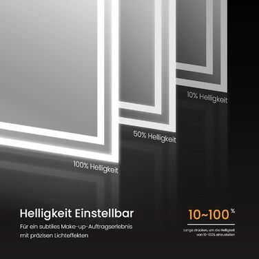 Дзеркало для ванної кімнати EMKE з підсвіткою 50x60 см, протизапітніння, 2 кольори світла (тепле/холодне), LED, сенсорне керування