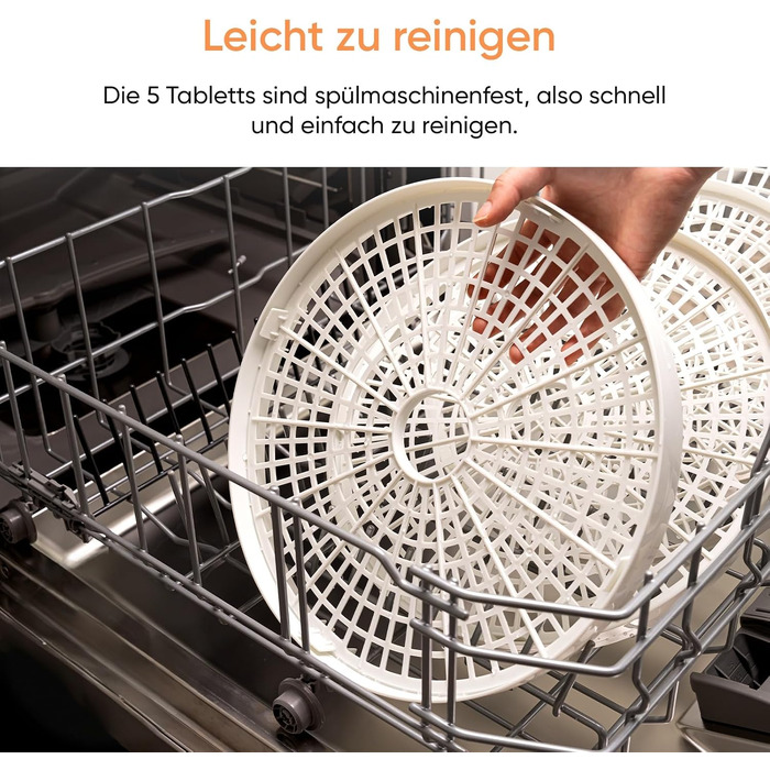 Дегідратор Cosori Food Dehydrator, сушарка для овочів та фруктів, 650 Вт, 5 лотків, таймер на 48 год, діапазон температур 35-75°C, білий
