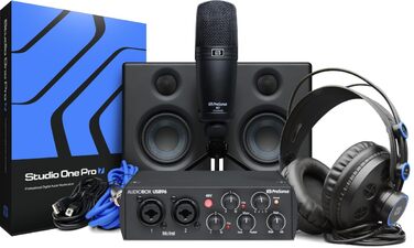 PreSonus AudioBox 96: USB аудіоінтерфейс для запису, стрімінгу, подкастингу + Studio One Artist, Ableton Live Lite (чорний)