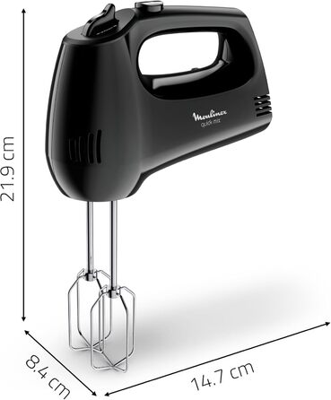 Міксер ручний Moulinex Quickmix HM3108 300 Вт, 5 швидкостей, нержавіюча сталь, чорний