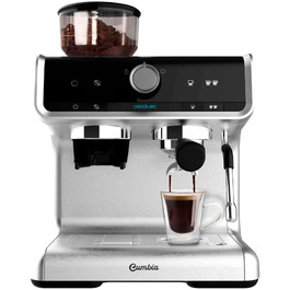 Еспресо-машина Cecotec Cumbia Power 20 Barista Aromax: 2900 Вт, 2 системи нагріву, 20 бар, манометр, подвійний фільтр