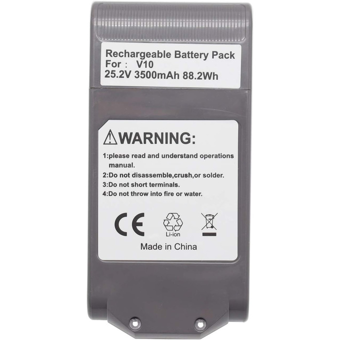 Акумулятор Abakoo 3500mAh 25,2В для пилососа DYS V10/SV12, Li-Ion батарея для бездротових ручних пилососів V10 Absolute, Animal, Motorhead