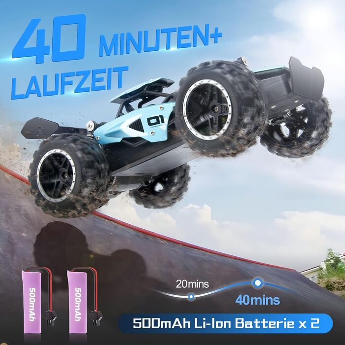 RC Автомобіль Monster Truck 1:18 2.4GHz, позашляховик, швидкість 20+ км/год, водонепроникний, синій