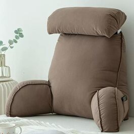 Подушка для дивана-ліжка Lesekissen: зручна подушка під шию, м'яка спинка, зняття болю, коричнева