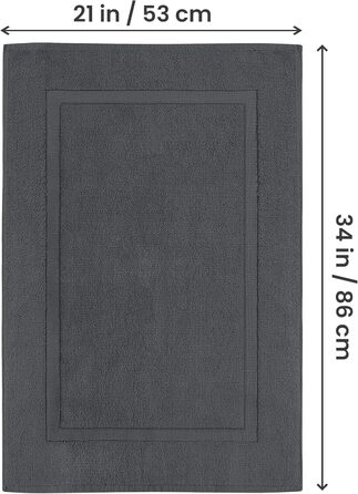 Бавовняний килимок для ванної Utopia Towels, 53,3×86,4 см, темно-сірий, 2 шт.