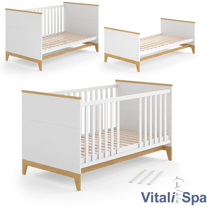 Дитяче ліжко VitaliSpa Malia, кашеміровий дуб, 143.2x81 см