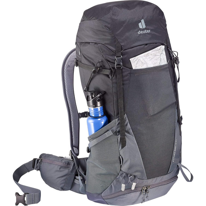 Рюкзак Deuter Futura Pro 42 EL, 42 л, чорний/графіт, для трекінгу та походів, великий розмір