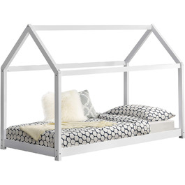 Дитяче ліжко Netstal Hausbett Bodenbett з сосни, 90x200 см, білий колір, без матрацу