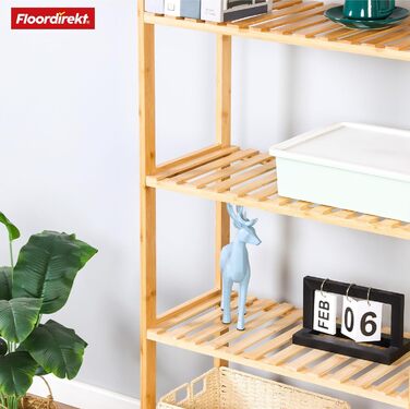 Стильне дерев'яне стелаж Floordirekt Bambus Regal для ванної, спальні, вітальні (60 x 26 x 130 см)