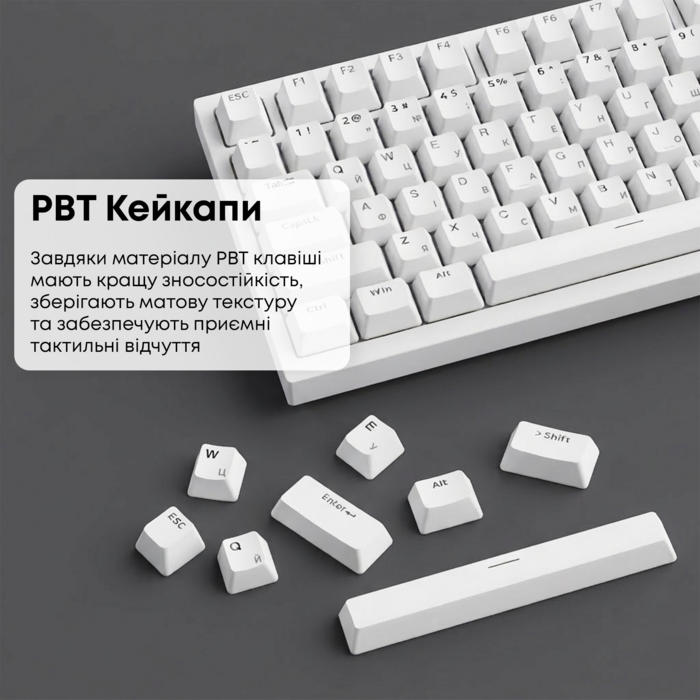Дротова механічна клавіатура Ajazz AK820 Red Switch White (AK820-R-W)