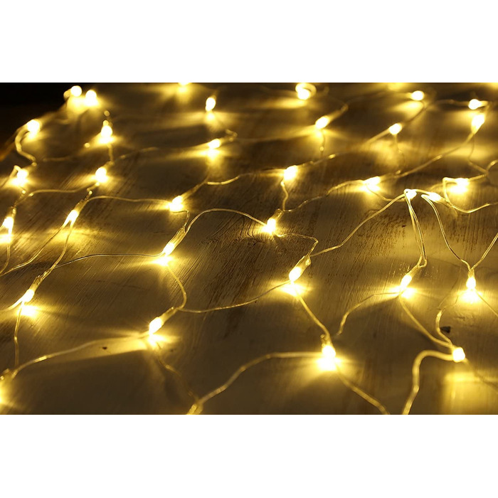 Світлодіодна сітка-гардина Gresonic 240 LED, тепле біле світло, для декору, всередину і на вулицю, з вилкою, постійне світіння, для Різдва та весілля