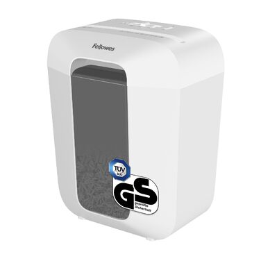 Шредер Fellowes FS-9C для офісу та дому, знищення 9 листів, перехресне подрібнення P4, захист даних, білий