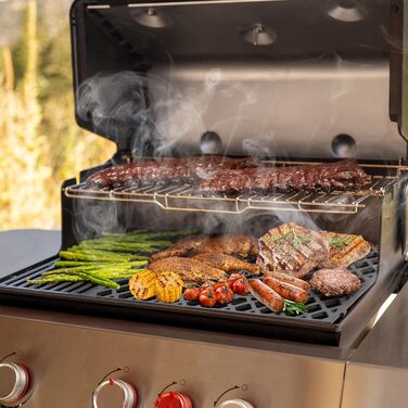 Чавунна решітка Onlyfire з круглим знімним модулем для гриля Weber Genesis 300/400 серії, сумісна з моделями E/S 325, E/S/EPX 335, E/S/SPX-435, розмір 42×47 см, потрібна Weber Crafted Grate