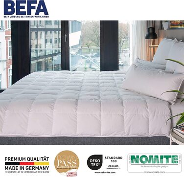 Літня пухова ковдра BEFA NATUR 155x220 см, 90% пуху, 10% пера, для алергіків, Німеччина, сертифікат Öko-Tex 100, Downpass, комплект 2 шт.