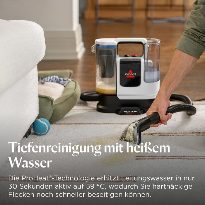 BISSELL SpotClean ProHeat Advanced - професійний мийник килимів та м'яких меблів, 1125W, з кабелем, 3924N