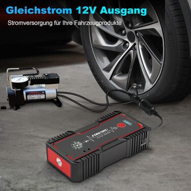 Бустер для автомобіля FOWAWU 2500A 22800mAh: пусковий пристрій для авто з бензиновим двигуном до 8л та дизельним до 6.5л
