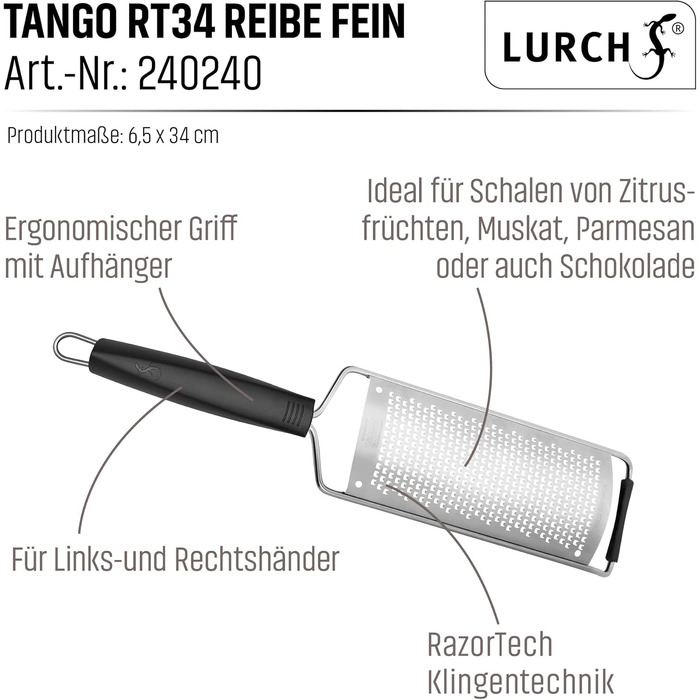 Терка дрібна Lurch RazorTech 240250 з нержавіючої сталі та пластику, 23x10.5x8.5 см