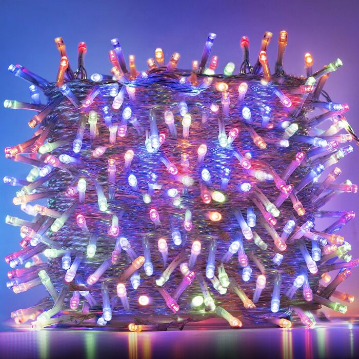 Світлодіодна гірлянда 50м 500 LED для вулиці та дому, багатоколірна та тепла біла, 11 режимів, водонепроникна з таймером для Різдва та вечірок